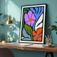 Modern abstract pop art canvas print, retro movie music travel, Nordic aesthetic home decor, wall art poster unframed