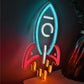 Rocket Neon Sign LED Neon Light for Night Light Room Party Club Decor Mood Light Multipurpose Decorative Wall Mounted Light