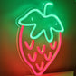 Strawberry Neon Sign LED Neon Light Wall Decor for Bdroom Game Room Store Party Kitchen Restaurant Club Gift for Friend