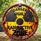 1pc Rustic Radiation Warning Round Aluminum Sign - 2D Flat Nuclear Hazard Metal Wall Art, "DANGER HIGHLY Radioactive ZONE