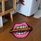 VIKAMA Creative Pink Lip Carpet Durable and Wear-Resistant Home Decor Bedside Rug Bedroom Entrance Doormat Home Decor Carpet