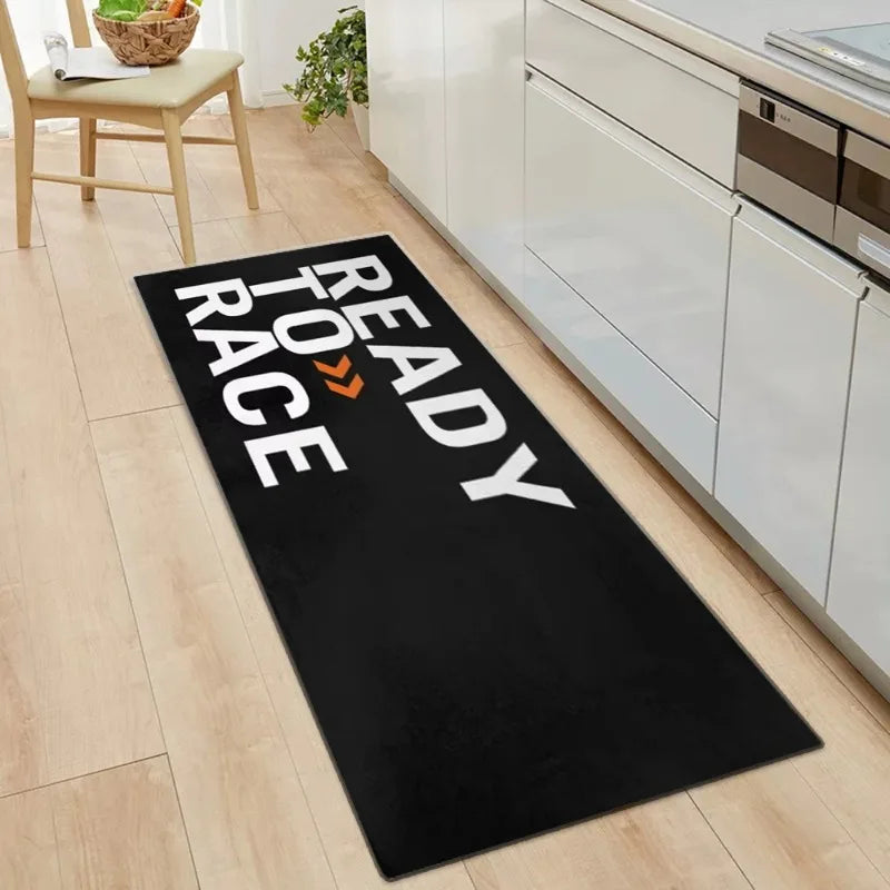 Ready To Race Motorcycle Carpet Garage Mat Racing Motorcycle Display Mat  Cool Moto Display Hallway Anti-slip Home Decoration