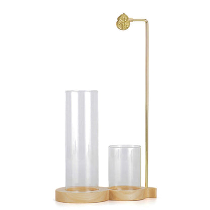 2 in 1 Gourd-shaped Incense Burner Anti-Ash Incense Holder with Glass Ash Catcher and Incense Storage for Yoga Meditation Spa