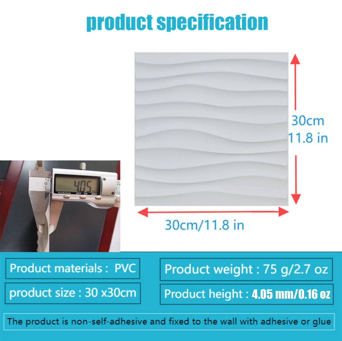Wall Renovation 3D PVC Wave Board Texture Wall Panel Non-self-adhesive Wall Sticker Art Ceramic Tile Wallpaper Room Bathroom