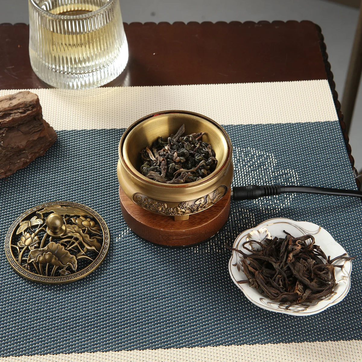 220V Electronic Incense Burner Bronze Essential Oil Burner Timing Adjustable Temperature Sandalwood Agarwood Incense Burner