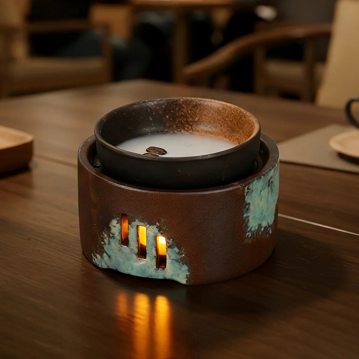 Ceramic Essential Oil Burner Wax Melt Warmer Burner Candle Heating Holder Essential Oil Diffuser for Spa Aromatherapy