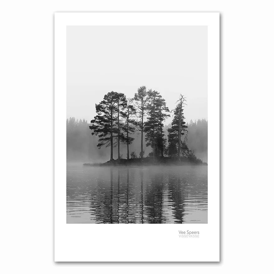 Scandinavian Landscape Canvas  Nordic Style Lake Boat Forest Nature Wall Art Print Painting Decoration Pictures Home Decor