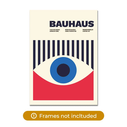 Modern Abstract Geometry Bauhaus Eye Poster Wall Art Aluminum Frame Prints Canvas Painting Poster Living Room Home Decor