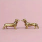 Pure Copper Dachshund Statue Vintage Brass Figurines Home Decote Desktop Ornament Miniatures Antique Tea Pet Crafts Gifts