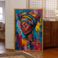 Modern Black Woman Painting Fashion Portrait Wall Art Aluminum Frame Prints Canvas Painting Poster Living Room Home Decor