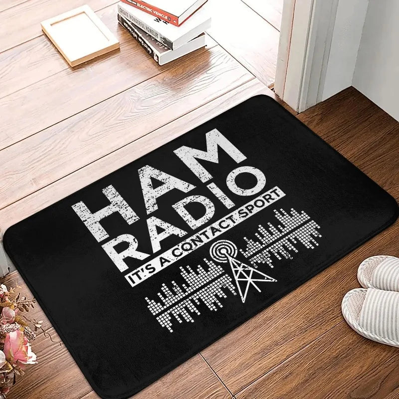 Licensed Ham Retro Radio Operator Doormat Anti-Slip Kitchen Bath Mat Living Room Door Mat Floor Entrance Carpet Rug Doormat