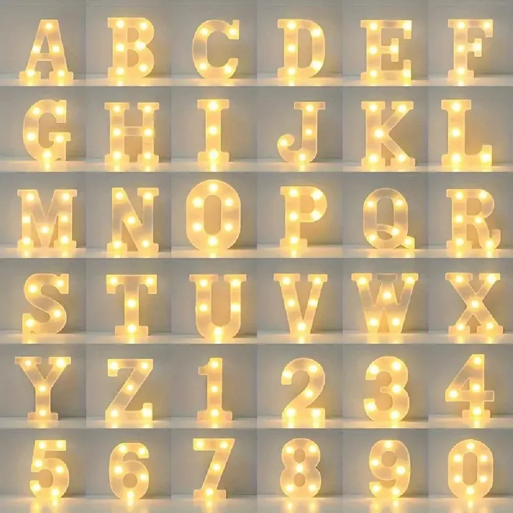 1PC LED Alphabet&Number Lights For Home,Wedding,Proposal,Birthday,Party,Photo Prop, Battery Powered White Decorative Night Light