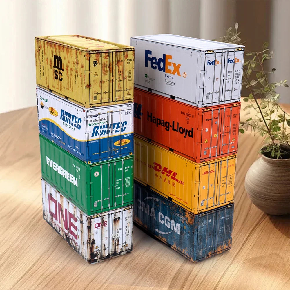 4pcs/set Mini Storage Box  Retro Industrial Style Iron Creative Decoration Collect Item Desktop Mini Container Model Gifts