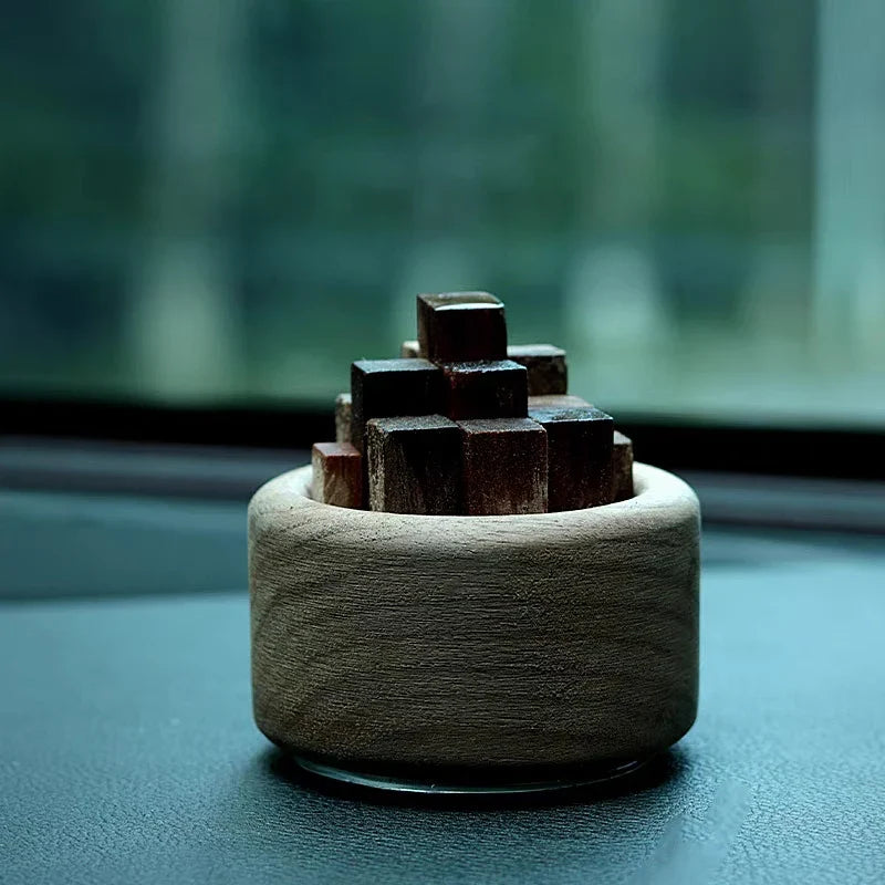 Natural Wood Essential Oil Diffuser Fireless Aroma Aromatherapy Fragrance Diffused Home Office Decoration Crafts