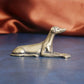 Durable Brass Miniature Dog Statue Greyhound Figurine Collectible Featherless Holiday Gift Desk Ornament Metal Home Decor