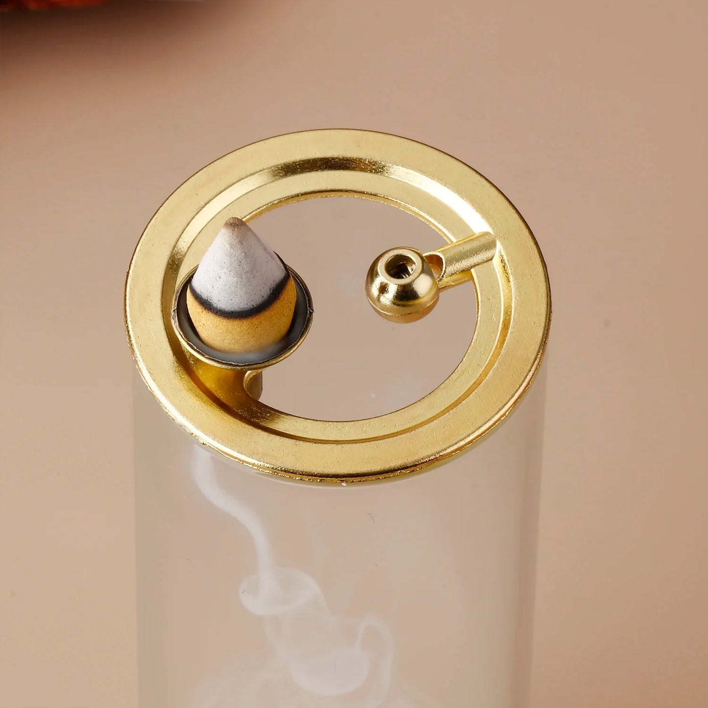 2 in 1 Glass Incense Holder Backflow Incense Burner for Incense Cone Anti-Ash Incense Sticks Holder for Meditation Yoga Spa