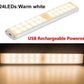 LED Under Cabinet Night Light Motion Sensor Closet Light Kitchen Bedroom Lighting Wall Lamp With Magnetic Strip USB Rechargeable