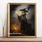 Witch Magical Art Print Witch with Full Moon Wall Decor Darkness Witches Painting Wall Decor Canvas Poster Dark Romantic Decor