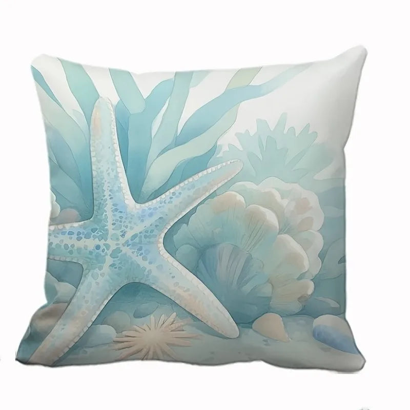VIKAMA Summer Ocean Style Cool Design, Decorative Pillowcase, Suitable For Sofas, Bed Head Home Decor Pillow Covers, Washable