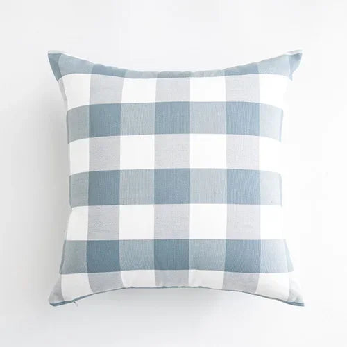 VIKAMA 1pc Light Blue Baby Pillow Cover, Plaid Home Decor, Sofa Cushion Cover Suitable for Sofa and Interior Home Decoration