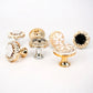 New European Single Hole Handle Gold Luxury Flower Pattern Furniture Cabinet Knobs For Home Wardrobe Door Handles Hardware