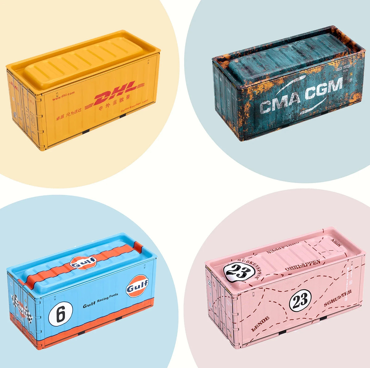 4pcs/set Mini Storage Box  Retro Industrial Style Iron Creative Decoration Collect Item Desktop Mini Container Model Gifts