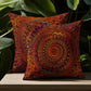 VIKAMA Red Dreamy Golden Mandala Bohemian Style Pillowcase, Modern Style Bedroom And Living Room Home Decoration