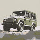 L-and-R-over Defender 90 Offroad Poster Classic Retro Automotive Poster Canvas Prints Classic Off-road Vehicle Aesthetic Print