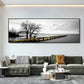Modern, Minimalist, Wall Art, Landscape Seaside Goldenwood Bridge, Canvas Print Poster, Home Living Room Backdrop Decoration