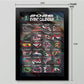 Gifts and Temptations 2026 Formula Racing Event Calendar Poster Track Layouts with National Flags, Wall Art Print