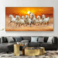 Modern Simple Wall Art 7 Running White Horses Sunset Scenery HD Canvas Printing Poster Home Living Room Bedroom Decoration