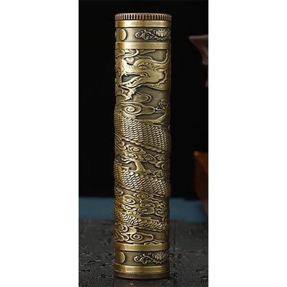 Retro Buddha Metal Incense Case Relief Craft Dragon Incense Box Waterproof Incense Storage Box Incense Accessories