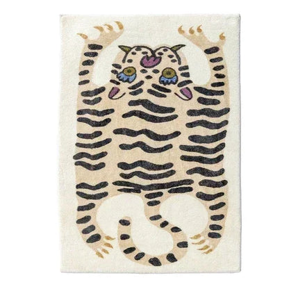 VIKAMA Cartoon Leopard Carpet For Cooling And Warmth, Home Decoration, Bedroom Plush Floor Mat, Living Room Rest Area Floor Mat