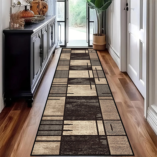 High-Grade Plaid Long Floor Carpet Mat