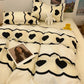 Simple Bedding Set Plaid Sold Color Single Queen Size Duvet Cover No Filling Boys Girls Flat Sheet Pillowcase Kit