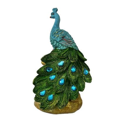 1 Piece of Artistic Peacock Resin Craft Sculpture Ornament, Feng Shui Home Decoration, Luxurious Decoration for Living Room, Foyer, and Wine Cabinet