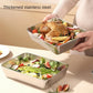 Stainless Steel Crisper Fresh-keep Food Container Rectangle Picnic Bento Tray Refrigerator Freezer Storage Box Restaurant Plate