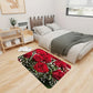VIKAMA 1/2pc Valentine's Day Romantic Rose Print Rug, Non-Slip, Dirt-Proof. For Kitchen, Bathroom, Entrance Home Decor Carpet.