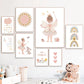Kawaii Angel Girls Rabbit Sun Rainbow Cloud Cartoon Children Posters Canvas Painting Wall Art Print Picture Baby Kids Room Decor