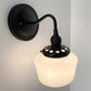 Small Schoolhouse Milk Glass Wall Sconce |5.5"|