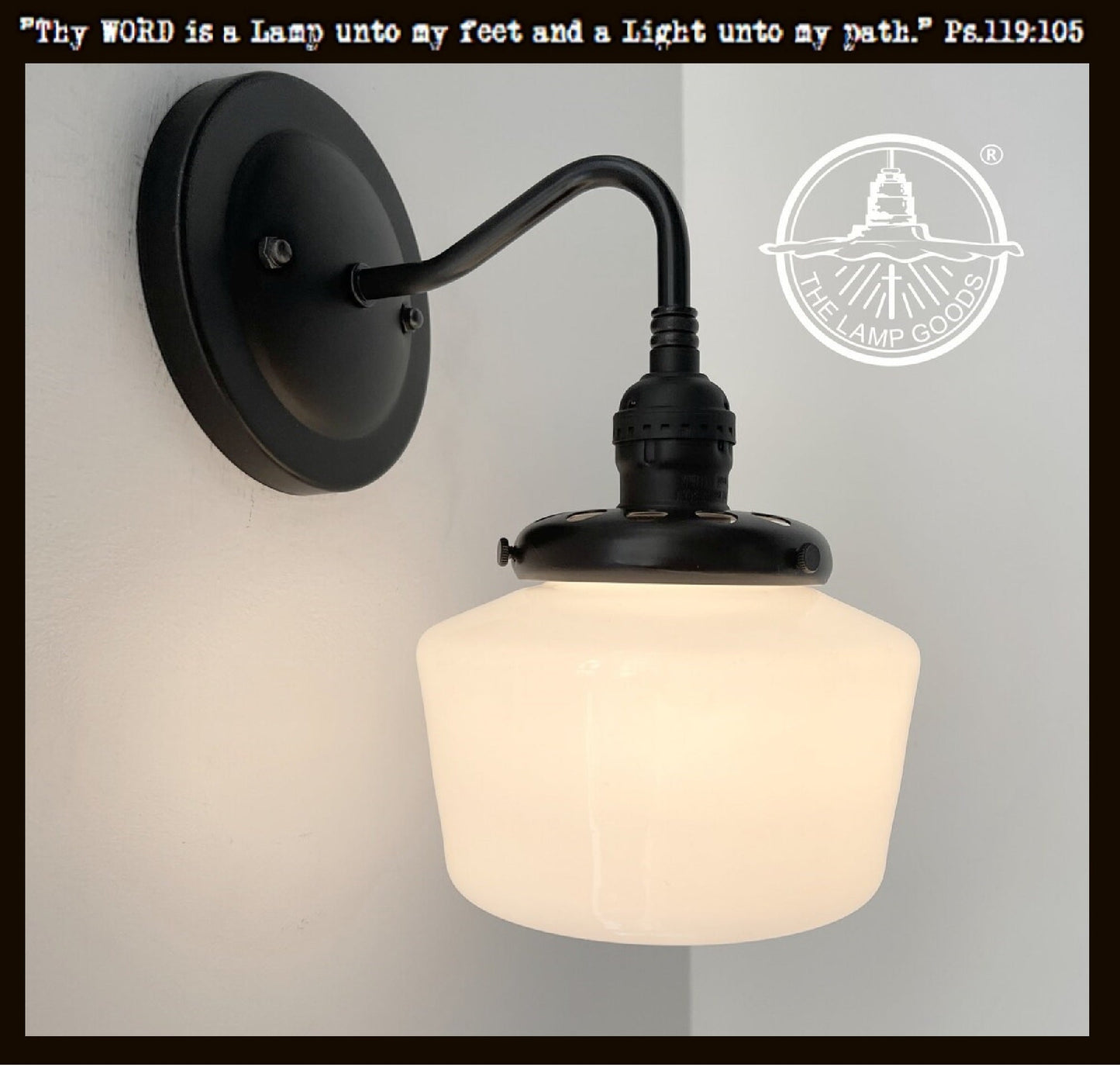 Small Schoolhouse Milk Glass Wall Sconce |5.5"|