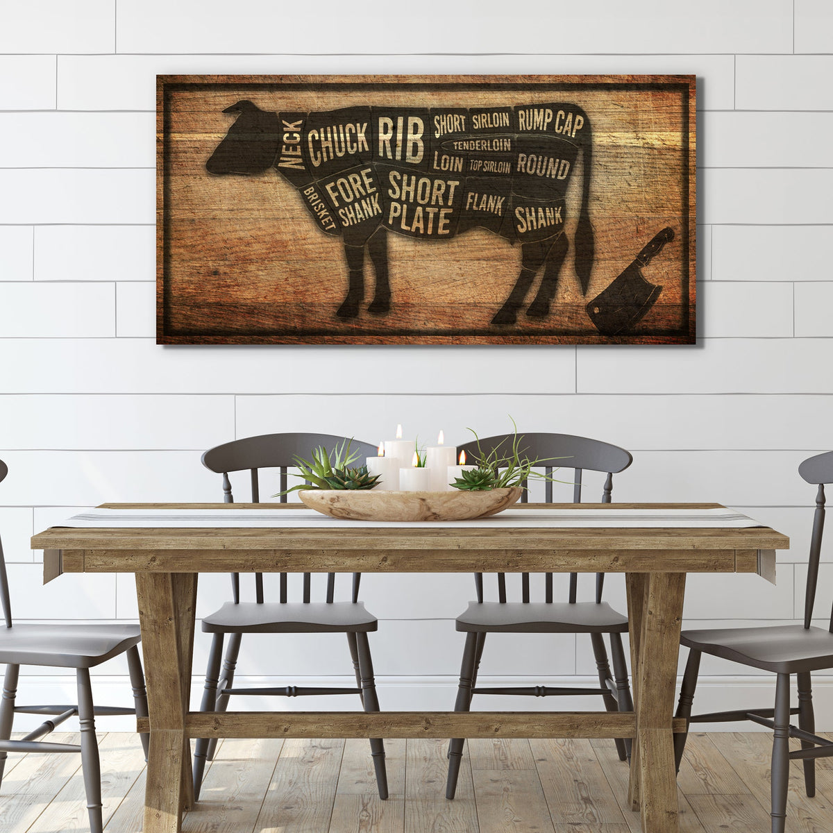 Cow Butcher Kitchen Sign II
