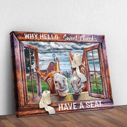 Have A Seat Sweet Cheeks Bathroom Sign II