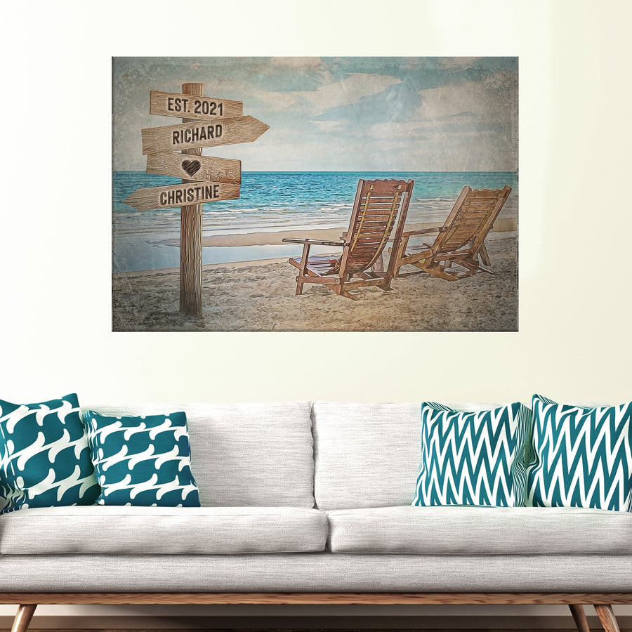 Beach Couple Names Sign