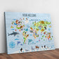 Animals And Countries Map Sign