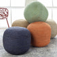 Jenkinjones Knitted Aqua Jute Pouf