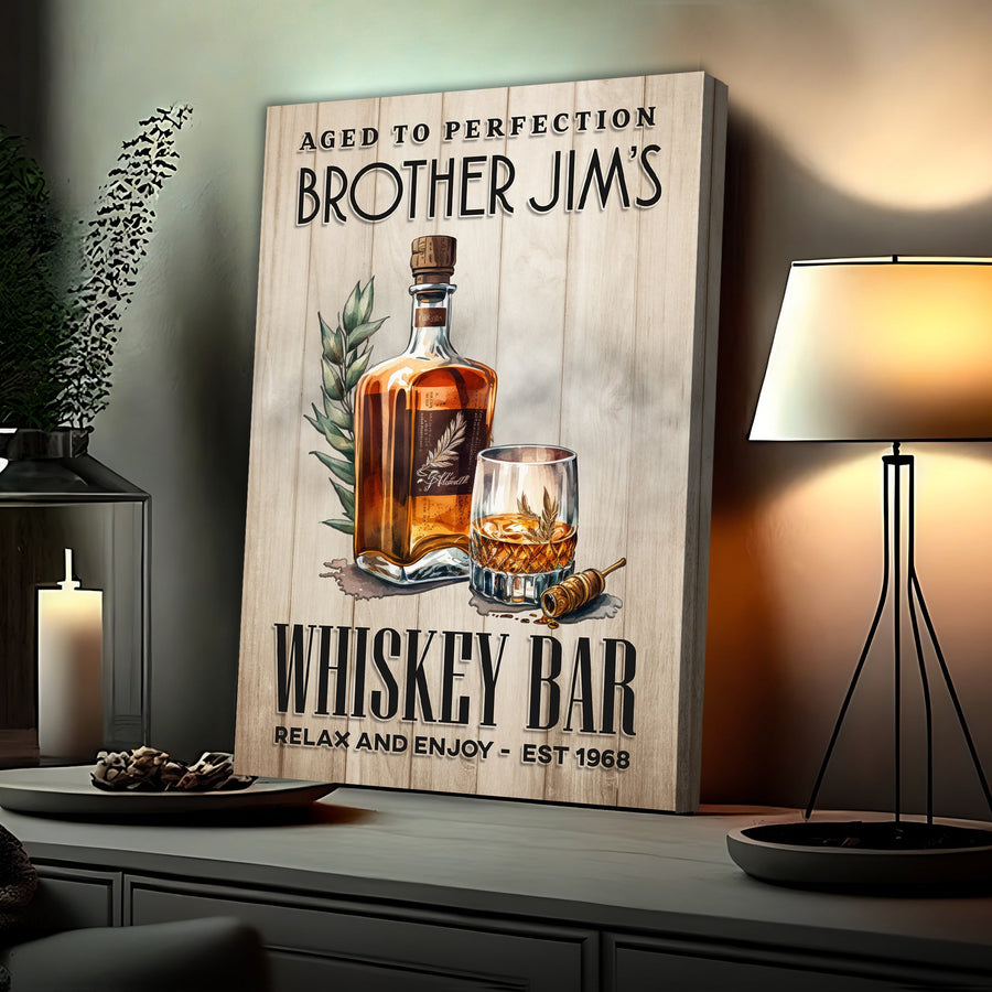 Aged To Perfection Whiskey Bar Sign