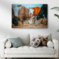Family Of Hereford Cattle Canvas Wall Art