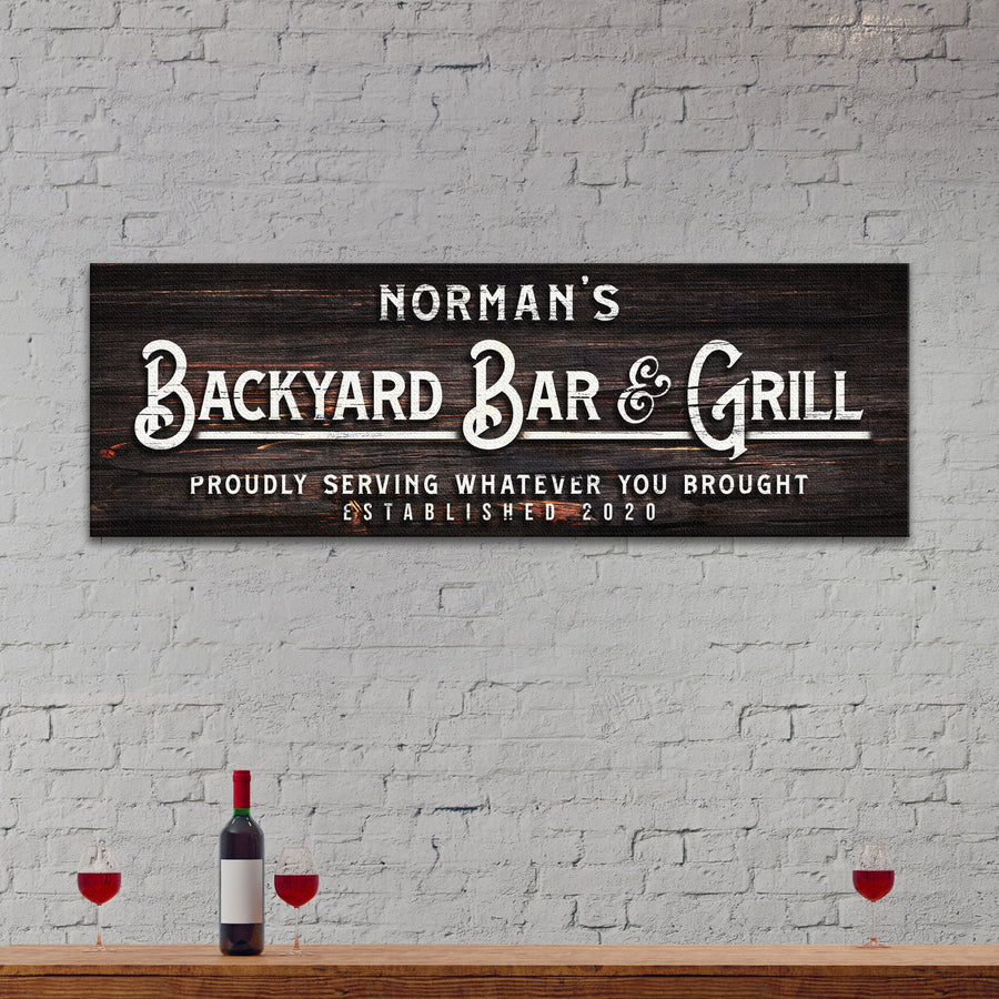 Custom Backyard Bar and Grill Sign: Custom Bar Signs for Home Bar – Perfect for Outdoor Man Cave Decor