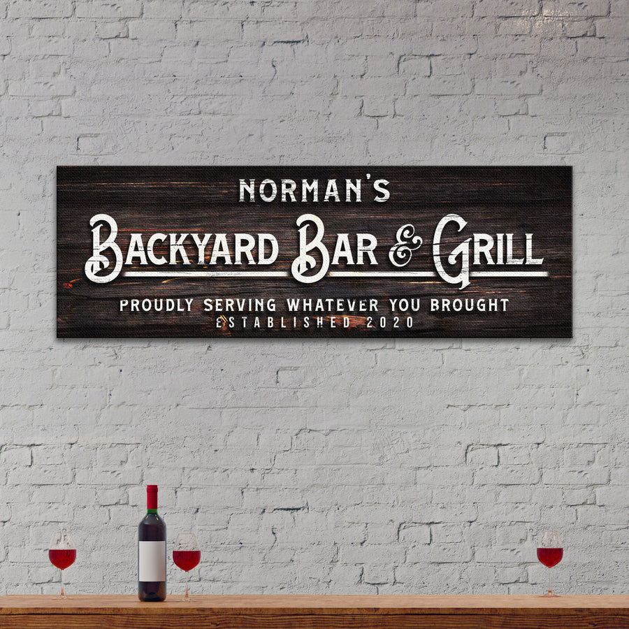 Backyard Bar And Grill Sign II